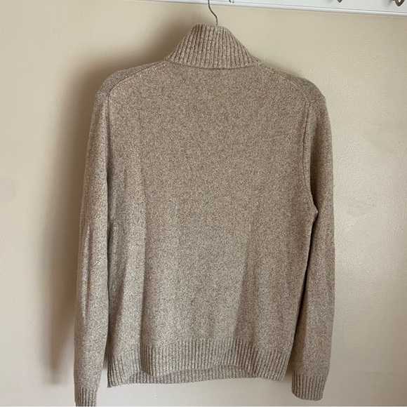 J Crew 1/4 zip Merino wool sweater in oatmeal, M - Picture 5 of 6